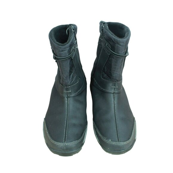 Merrell Dewbrook Black Leather Side Zip Insulated Waterproof Winter Boots Sz 7.5 - Picture 5 of 10